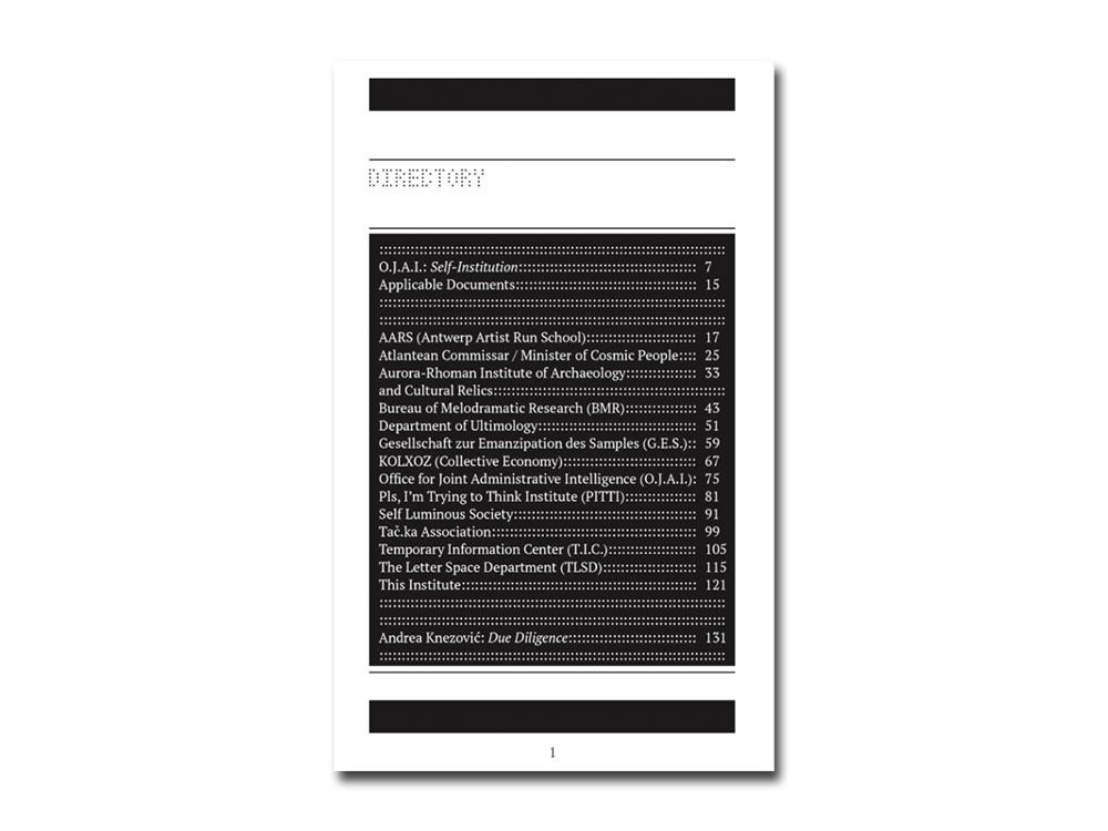 The Office for Joint Administrative Intelligence (O.J.A.I.) – Self-Institution/Terminology Audit